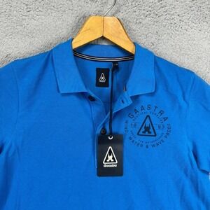 Gaastra Adult Mens Polo Shirt US Small Blue Casual Short Sleeve Logo Rugby NEW
